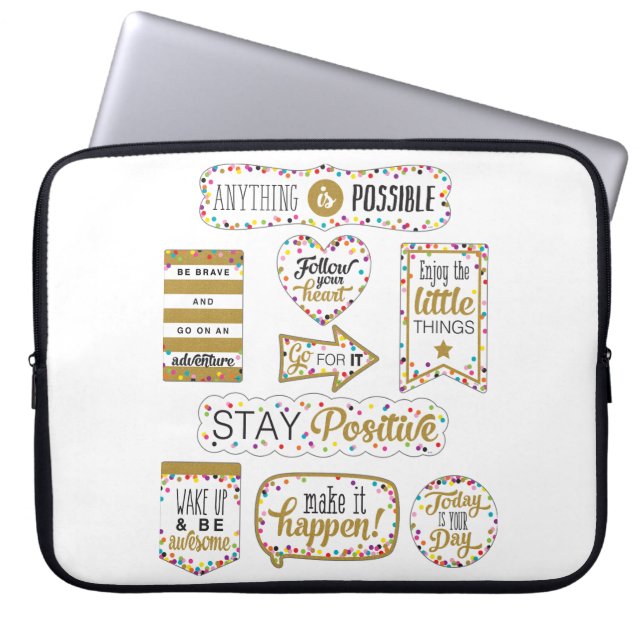 Colorful Inspirational Quotes Laptop Sleeve (Front)