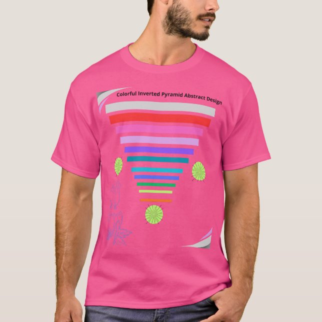 Colorful Inverted Pyramid Abstract Design T-Shirt (Front)