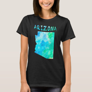 Colorful Isolated Arizona State Map In Watercolor  T-Shirt