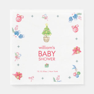 Colorful It's Cold Outside Winter Baby Shower Napkin