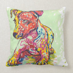 Colorful Jack Russell Terrier Cushion