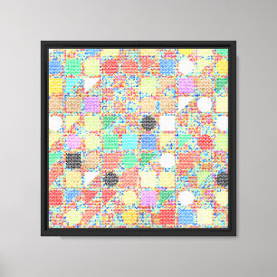 Colorful Jackuard Knitting Pattern Canvas Print