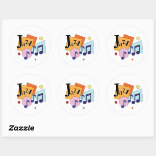 Colorful Jazz Modern Art Design Classic Round Sticker