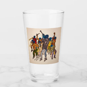 Colorful Jazz Musicians Joyful Jam Glass