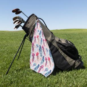 Colorful Jelly fishes Golf Towel