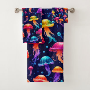Colorful Jellyfish  Bath Towel Set