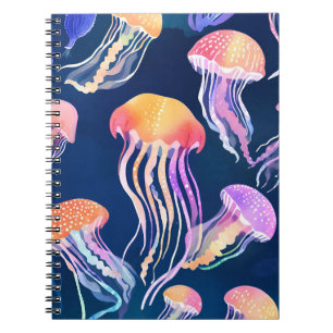 Colorful Jellyfish   Ocean Animal Watercolor Notebook