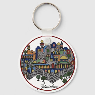 Colorful Jerusalem Key Ring