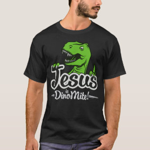 Colorful Jesus is Dino Mite Kid's Youth Christian  T-Shirt