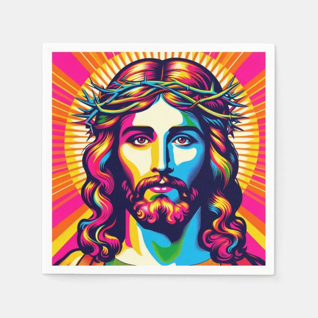 Colorful Jesus napkins! Napkin (Front)