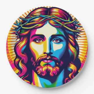 Colorful Jesus paper plate! Plate