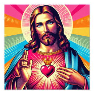Colorful Jesus poster! Photo Print