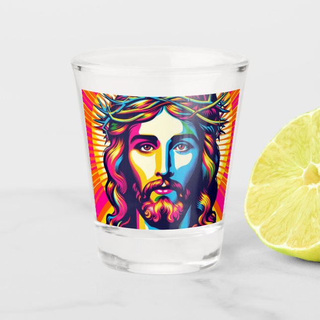 Colorful Jesus shot glasses! Glass (Front)