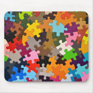 colorful jigsaw puzzle pieces mouse mat