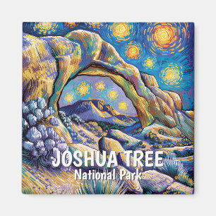 Colorful Joshua Tree Arch Rock Landsacape Van Gogh Magnet