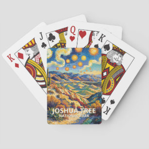 Colorful Joshua Tree Keys View Van Gogh Landscape Playing Cards