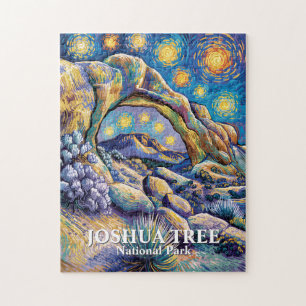 Colorful Joshua Tree Nature Modern Van Gogh Style Jigsaw Puzzle