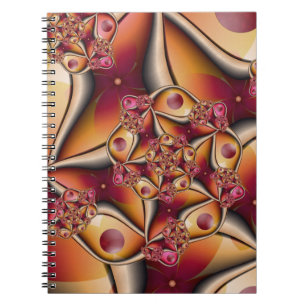 Colorful Joy Abstract Red Orange Fantasy Fractal Notebook