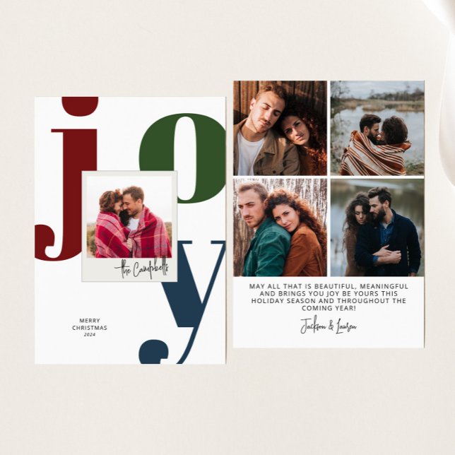 Colorful Joy Snapshot Christmas Photo Holiday Card (Creator Uploaded)