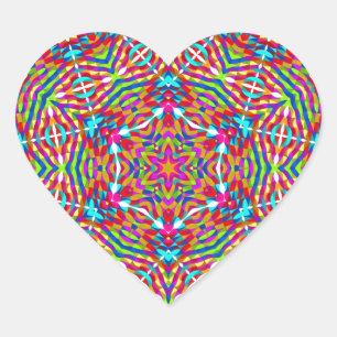 Colorful jumble Mandala Heart Sticker