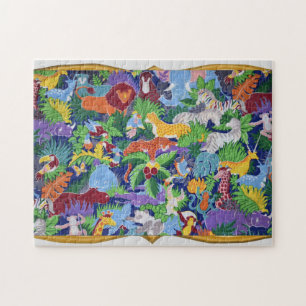 Colorful Jungle Animals Jigsaw Puzzle