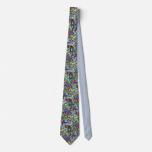 colorful jungle animals tie