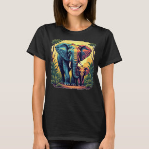 Colorful Jungle Elephants Women's T-Shirt