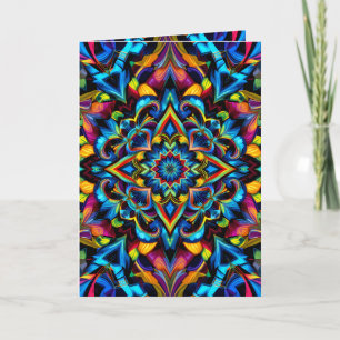 Colorful Kaleidoscope Mandala Design Mug, Pillow Card