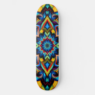 Colorful Kaleidoscope Mandala Design Mug, pillow Skateboard