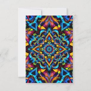 Colorful Kaleidoscope Mandala iPhone 14 Case RSVP Card