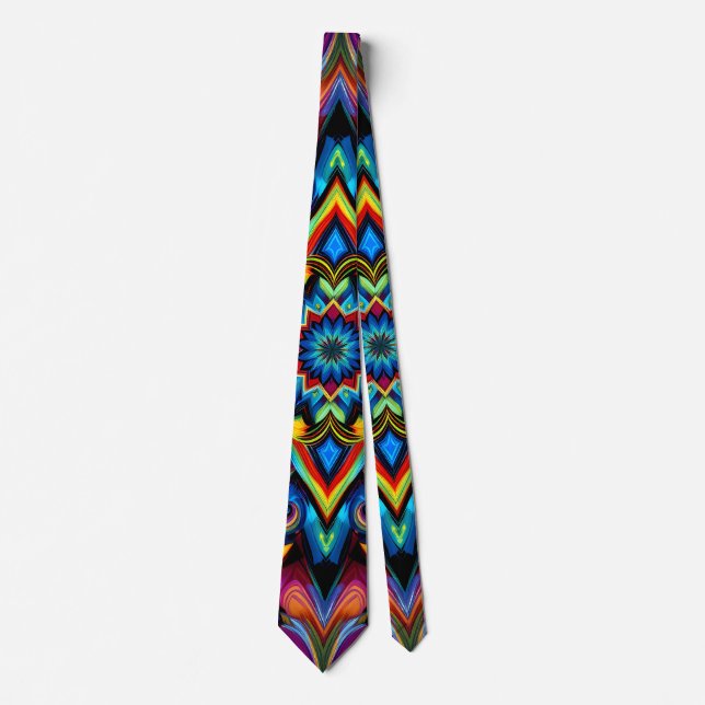 Colorful Kaleidoscope Mandala iPhone 14 Case Tie (Front)