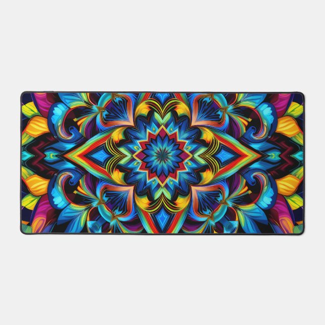 Colorful Kaleidoscope Mandala iPhone 14 Funda Desk Mat (Front)