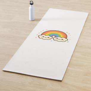 Colorful Kawaii Rainbow Pride Yoga Mat