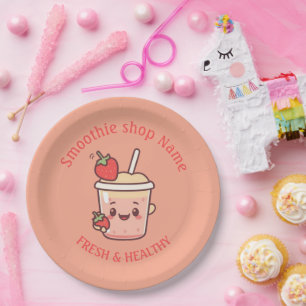 Colorful Kawaii Sweet yogurt Smoothies fruit Juice Paper Plate