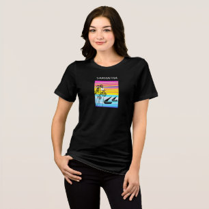 Colorful Kenya African Sunset Sailing T-shirt Tri-Blend Shirt