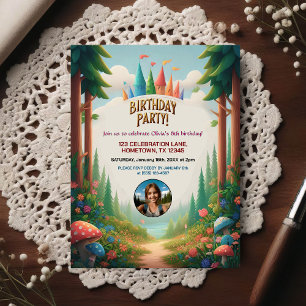 Colorful Kids Birthday Party Photo Invitation  Postcard