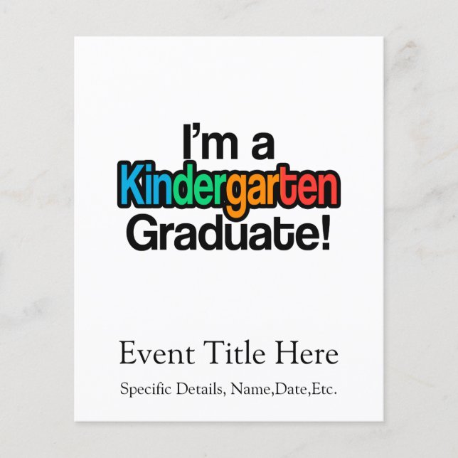 Colorful Kids Graduation Kindergarten Graduate Flyer (Front)