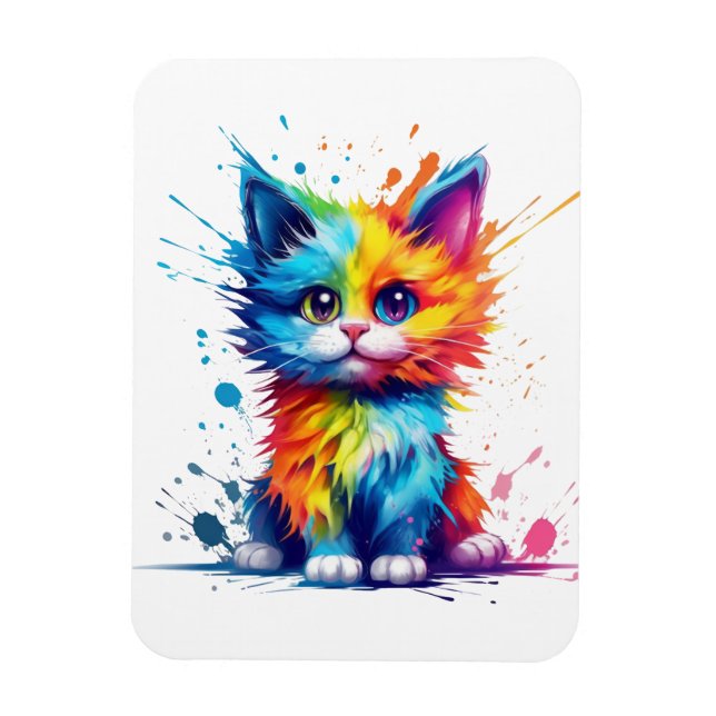 Colorful Kitten Magnet (Vertical)