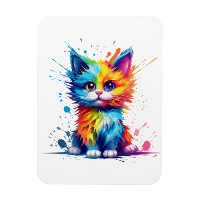 Colorful Kitten Magnet (Vertical)