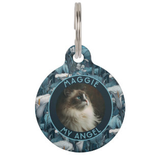 Colorful Kitten Owner Gift Calla Lilies Flower Pet Tag
