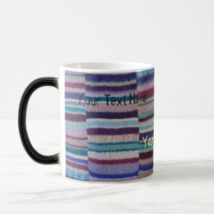 colorful knitted stripes unique vintage fun magic mug
