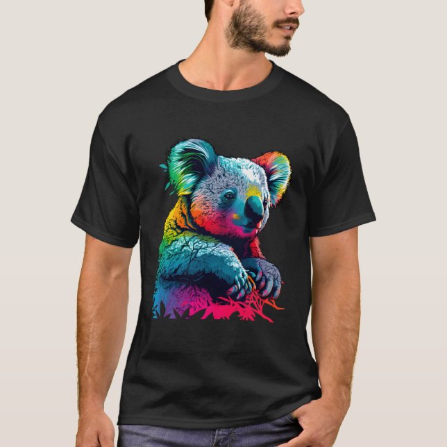 Colorful Koala Bear Cute T-Shirt (Front)