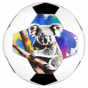 Colorful Koala Bear Watercolour Splash, Football