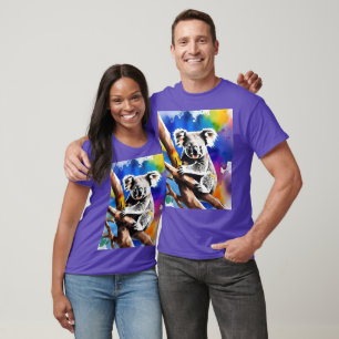 Colorful Koala Bear Watercolour Splash, T-Shirt