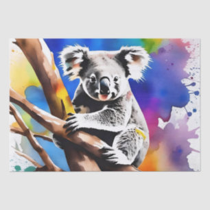 Colorful Koala Bear Watercolour Splash, Tissue Paper