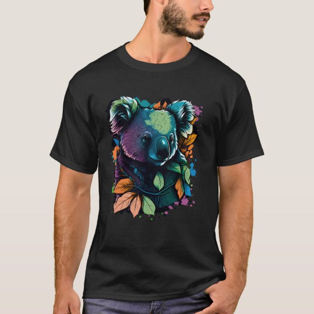 Colorful Koala Cute Bear T-Shirt (Front)