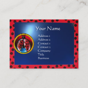 COLORFUL LADYBUG MONOGRAM BUSINESS CARD