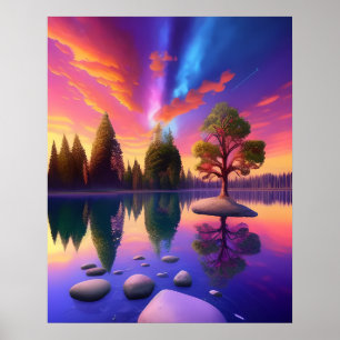 Colorful Lakes Poster (Matte)
