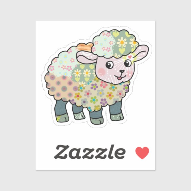 colorful lamb postcard (Sheet)