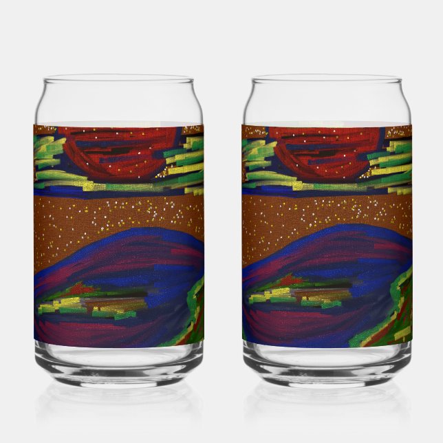 Colorful Landscape Can Glass (Front)